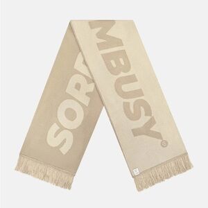 SORRY I’M BUSY Tan Fringed Scarf